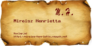 Mireisz Henrietta névjegykártya